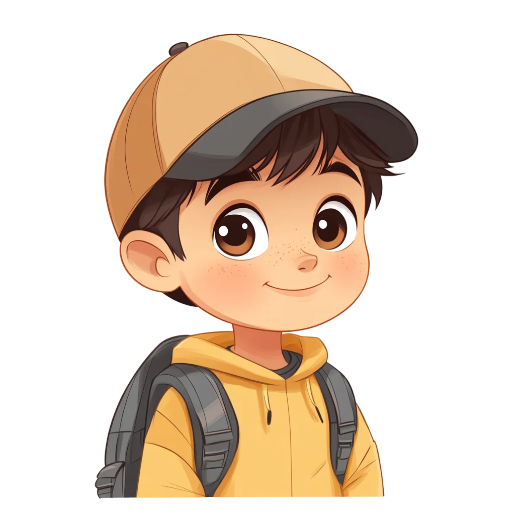 Cute School Boy Cartoon Character Free PNG