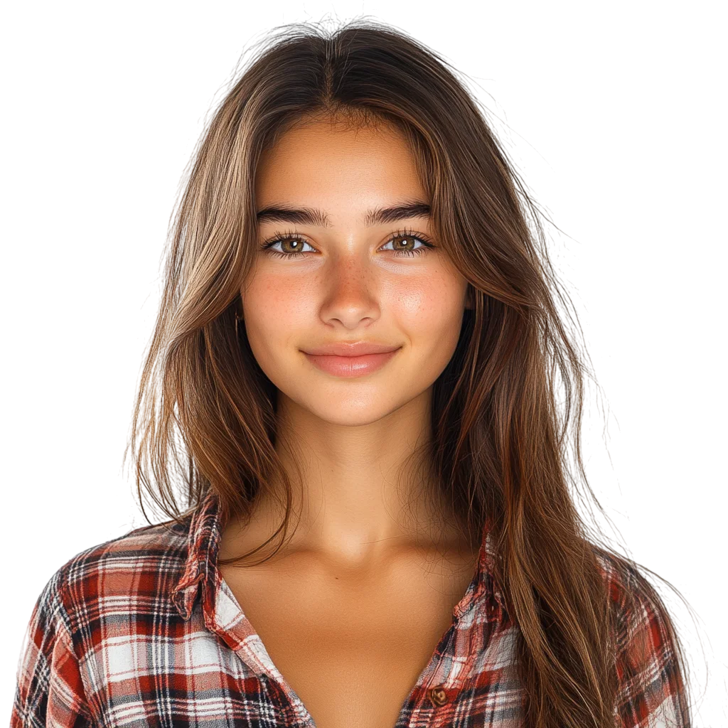 Smiling Casual Young Brunette Woman Free PNG