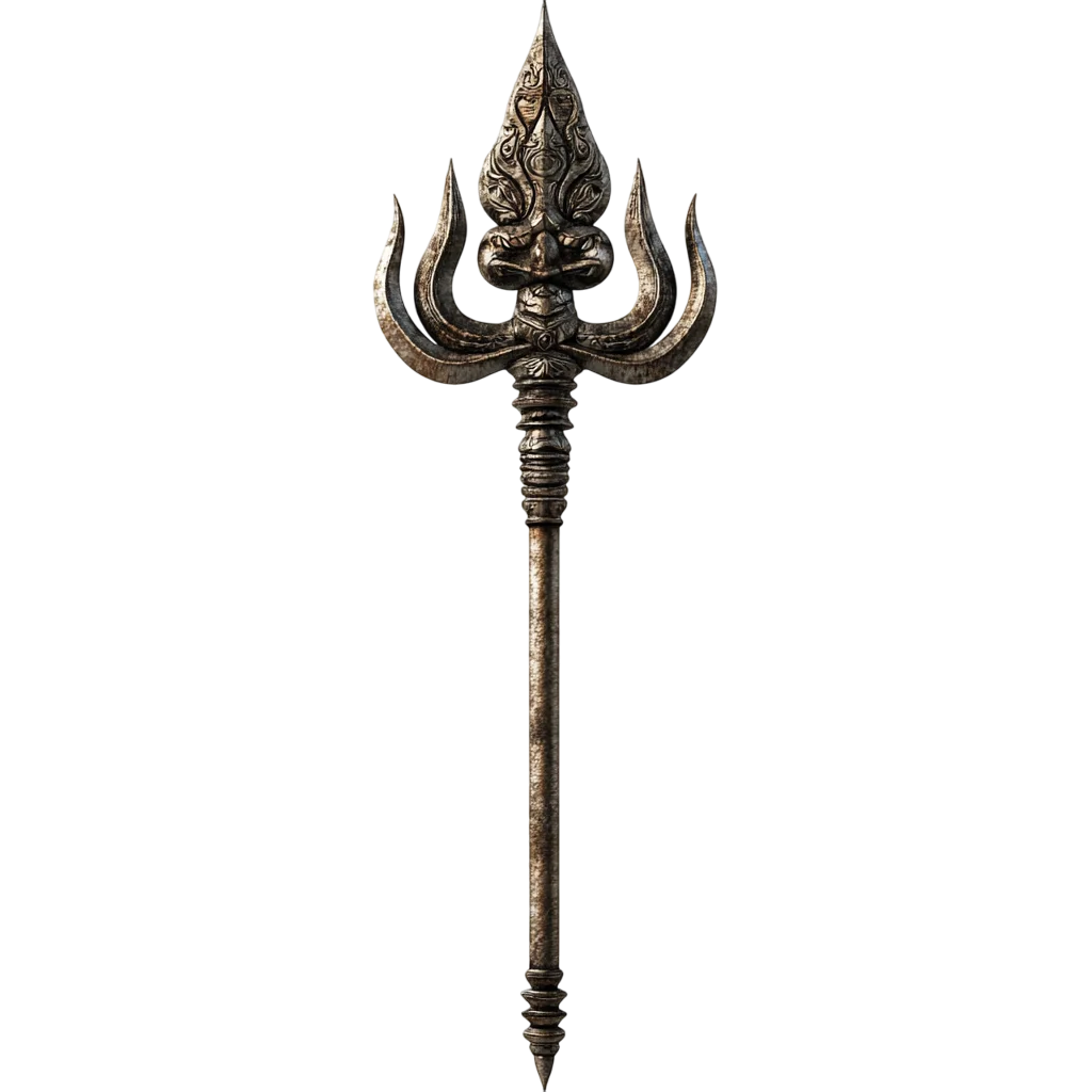 Antique Hindu Trishul Trident Weapon Free PNG