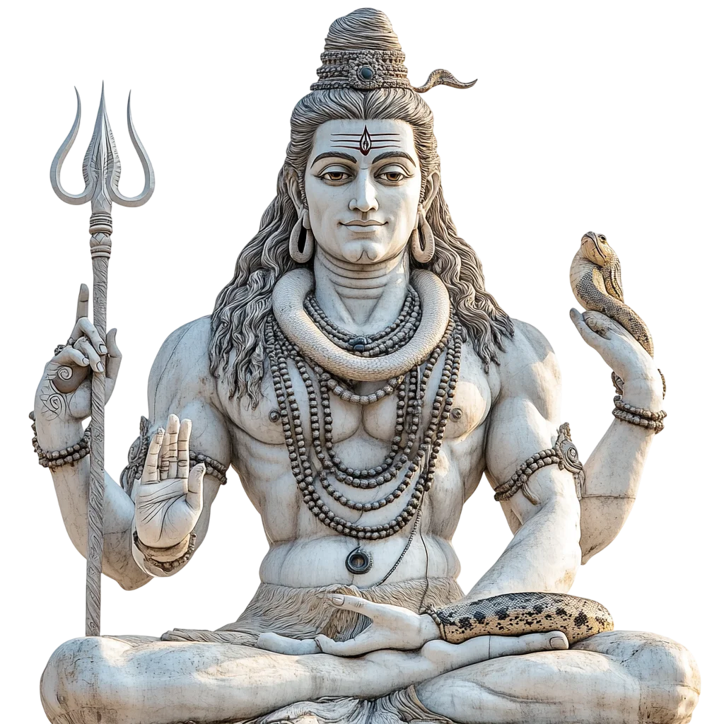 Lord Shiva with Trident Trishul Statue Free PNG
