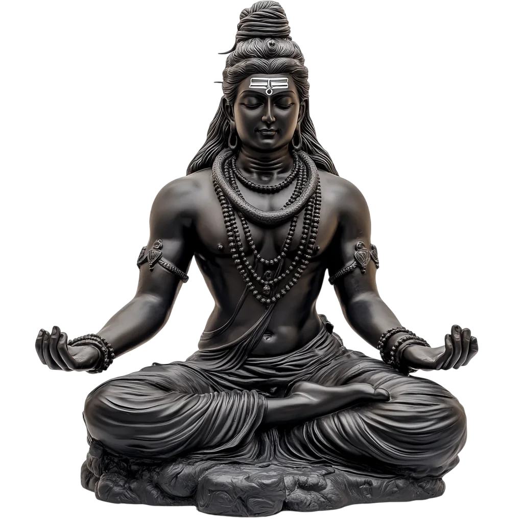 Dark Bronze Meditating Shiva Statue Free PNG