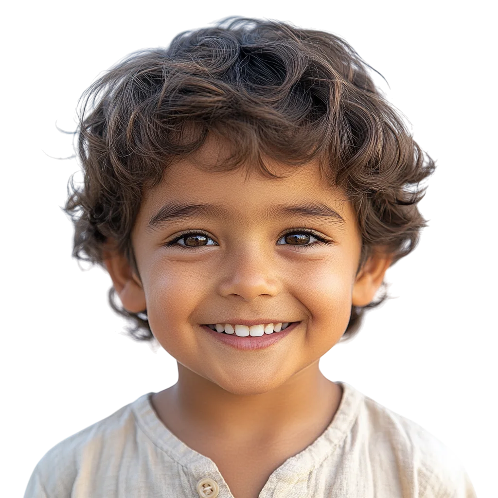 Cute Young Boy with Short Brown Hair Free PNG