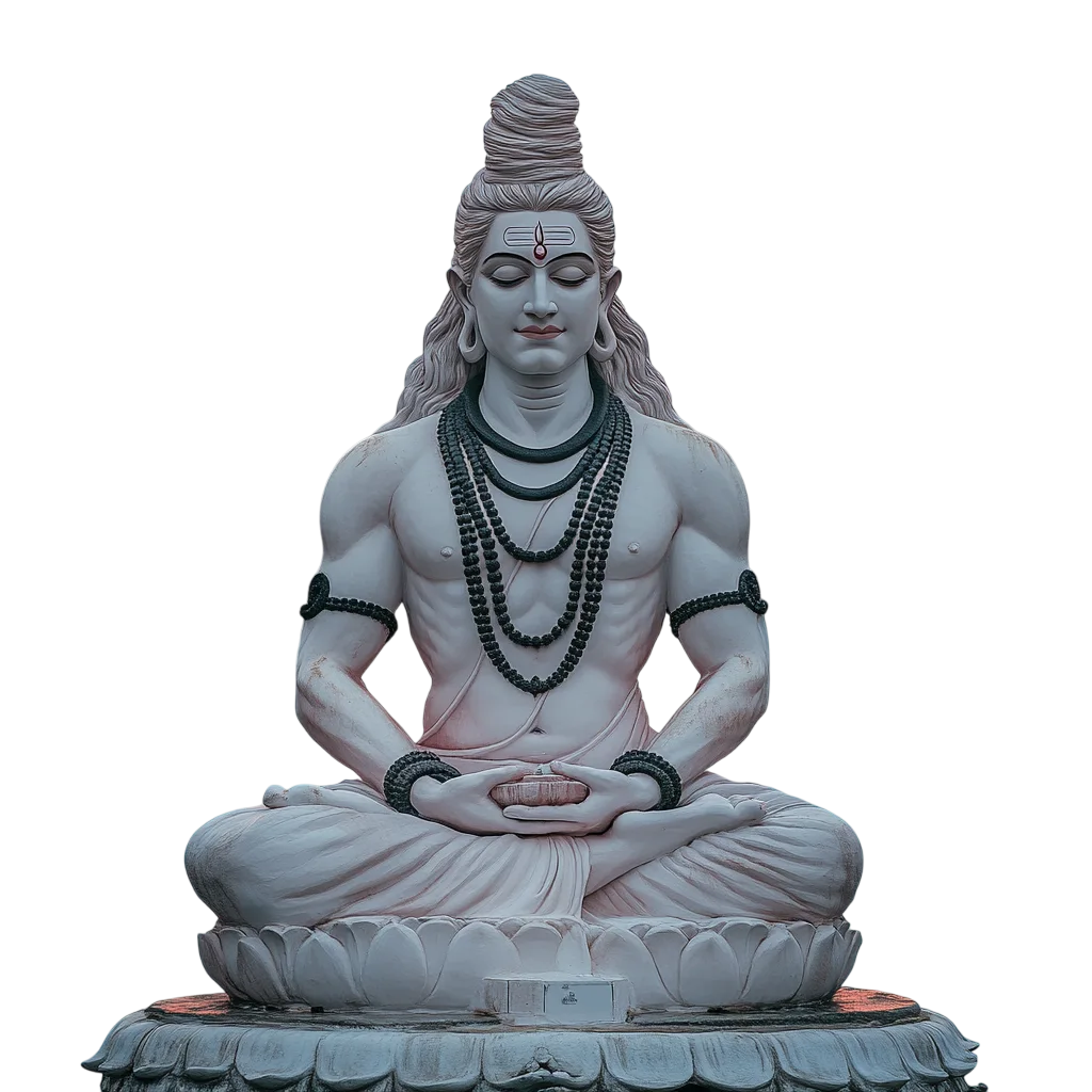 Front View Meditating Lord Shiva Idol Free PNG