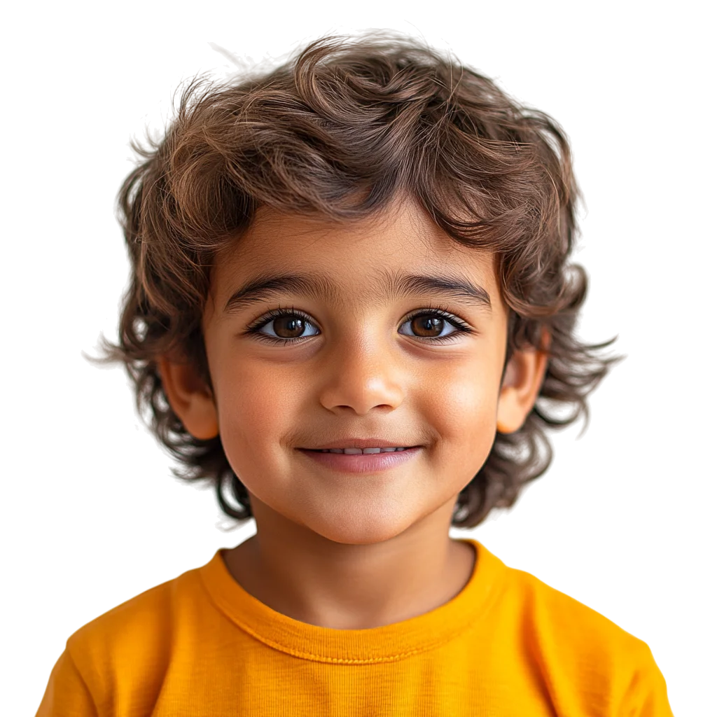 Cheerful Young Boy in Bright Yellow Shirt Free PNG