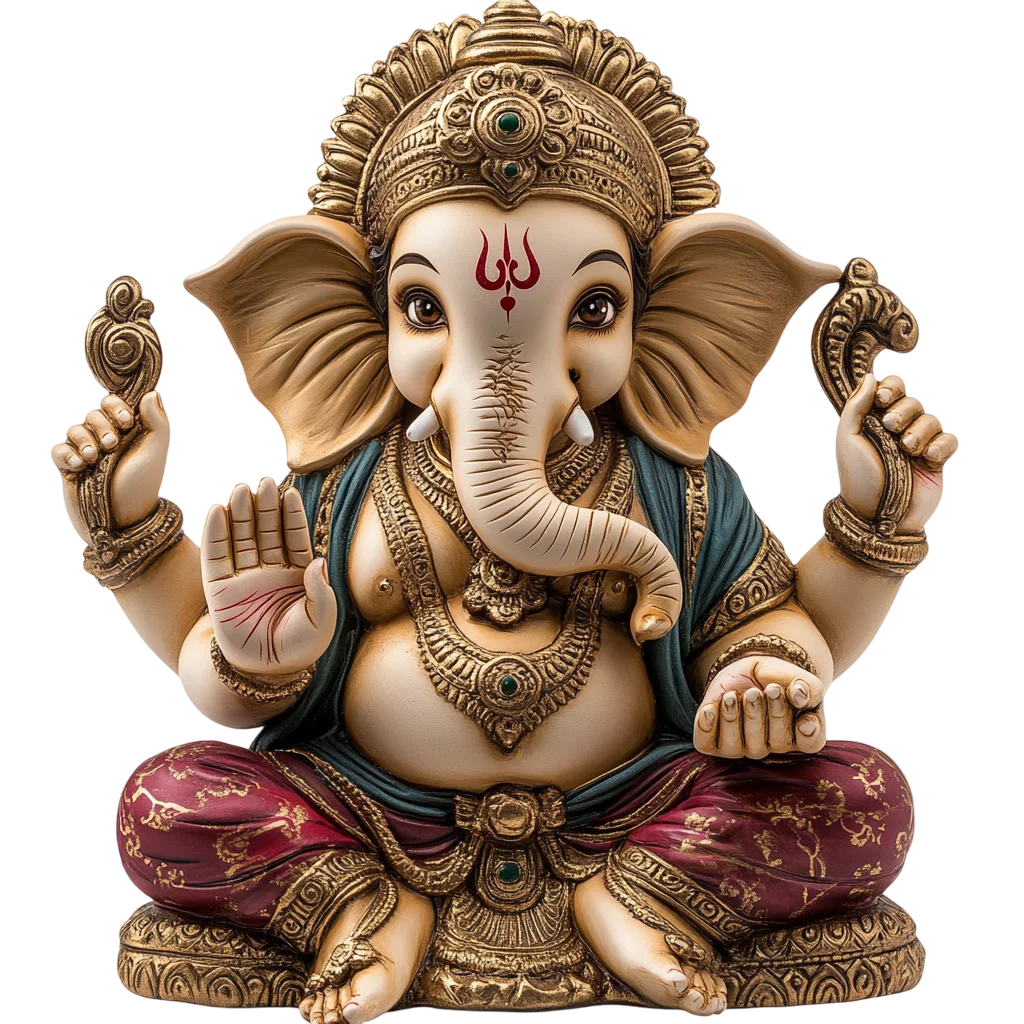 Lord Ganesha Temple Idol Free PNG