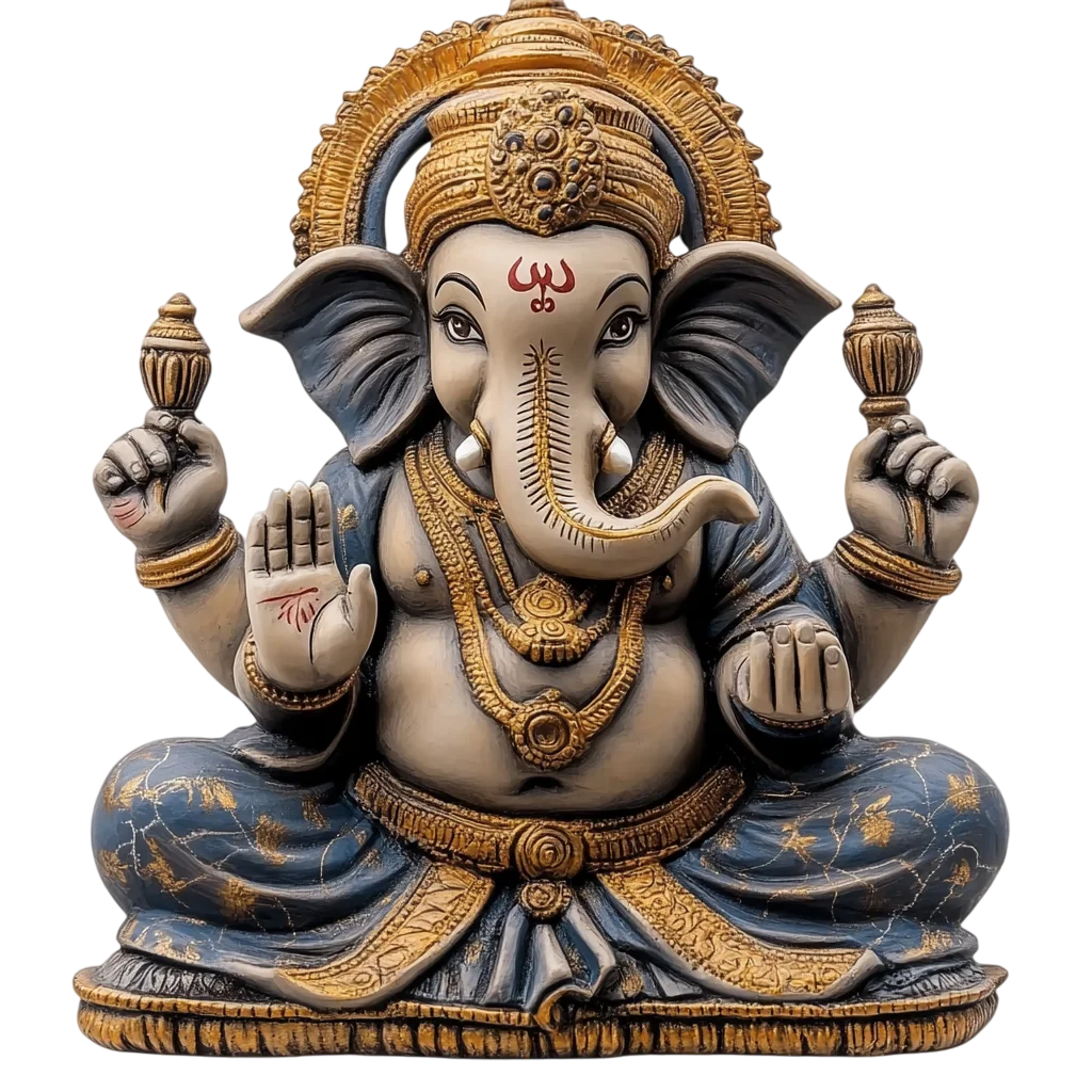 Regal Lord Ganesha Statue Free PNG
