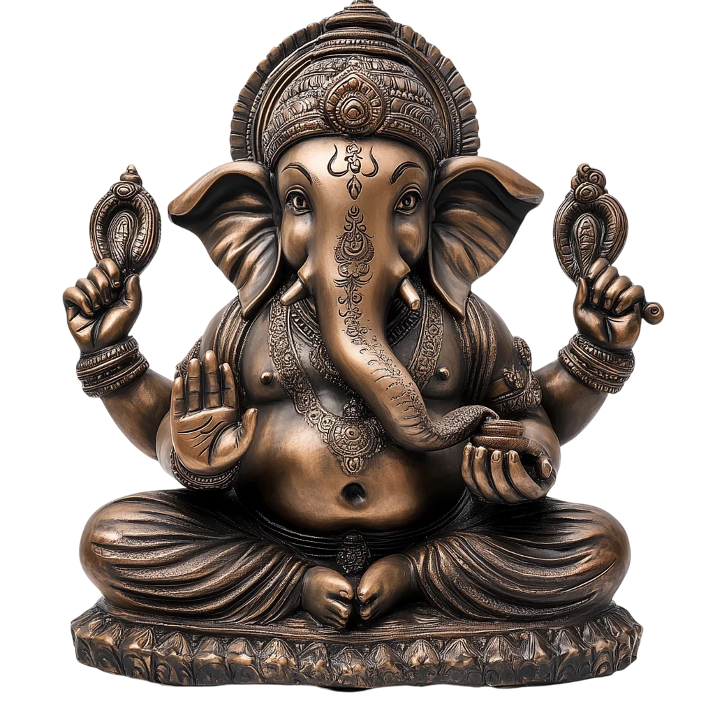 Bronze Tone Lord Ganesha Idol Free PNG