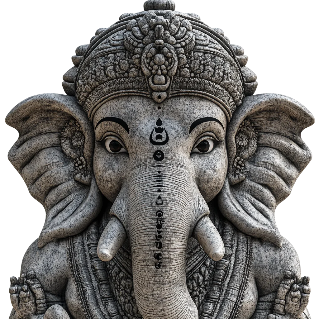 Close-Up Lord Ganesha Face Free PNG