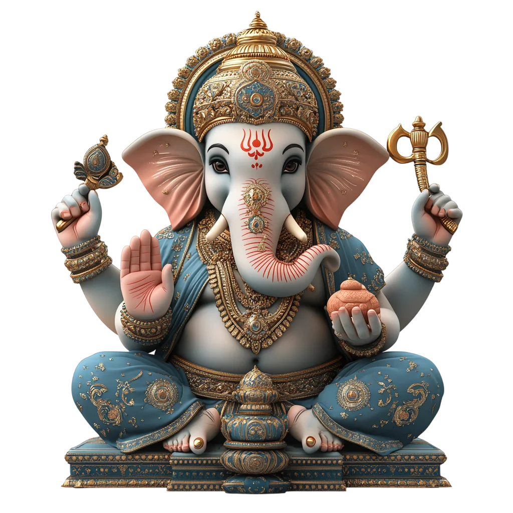 Traditional Lord Ganesha Idol Free PNG