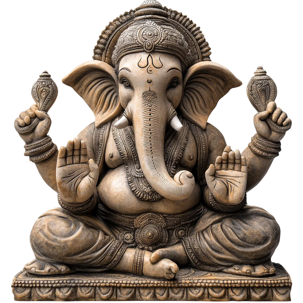 Rustic Stone Ganesha Carving Free PNG