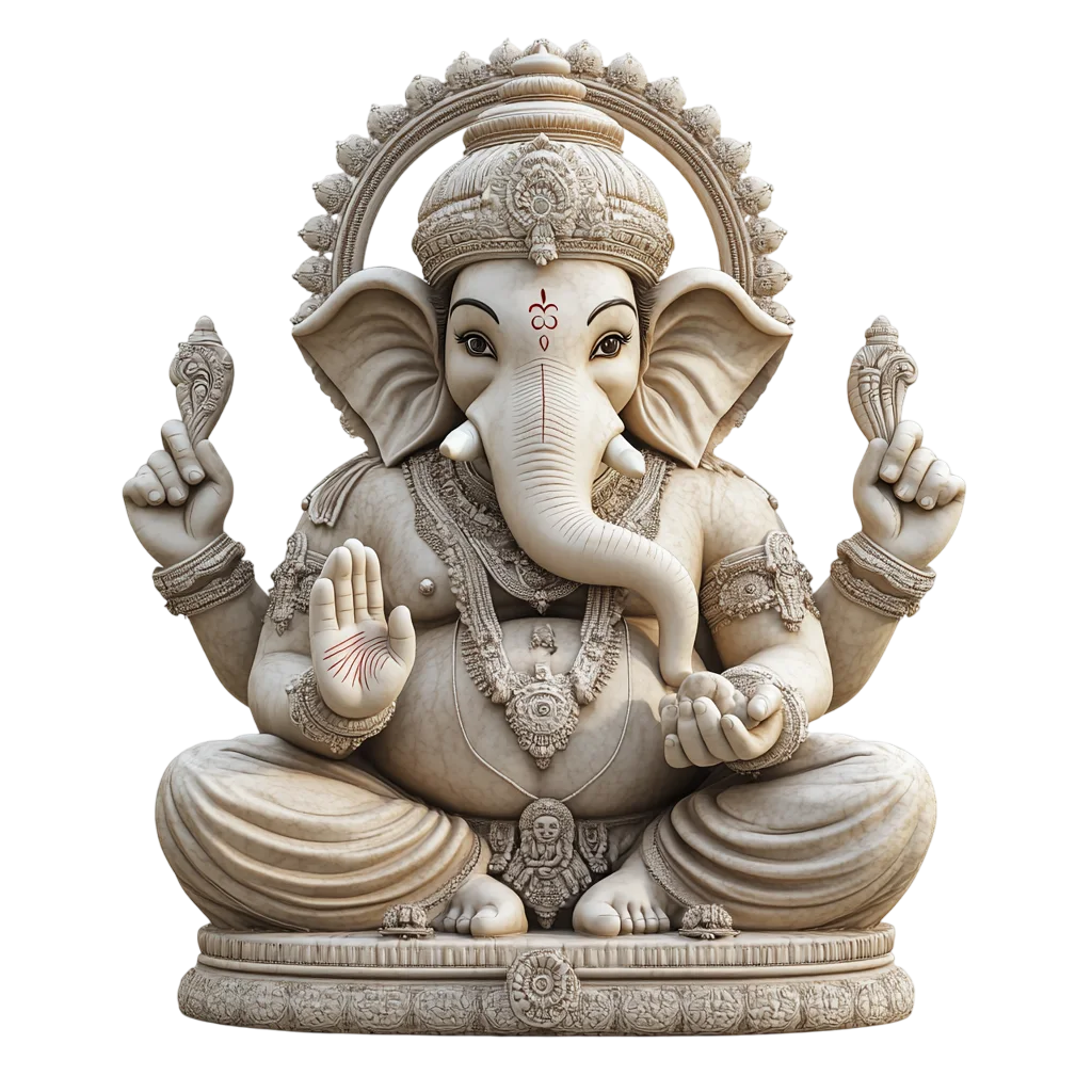 Marble Carved Vinayaka Statue Free PNG