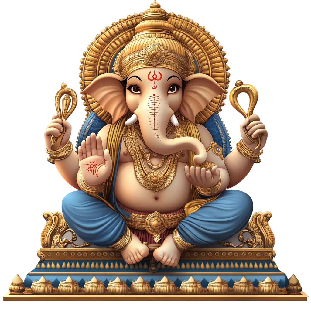 Ornamental Lord Ganesha Idol Free PNG