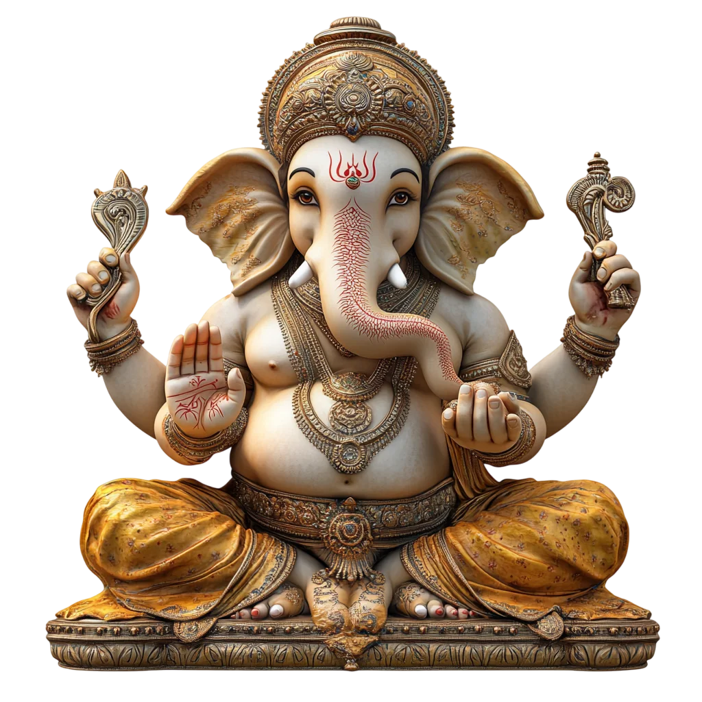 Sitting Ganpati Bronze Statue Free PNG