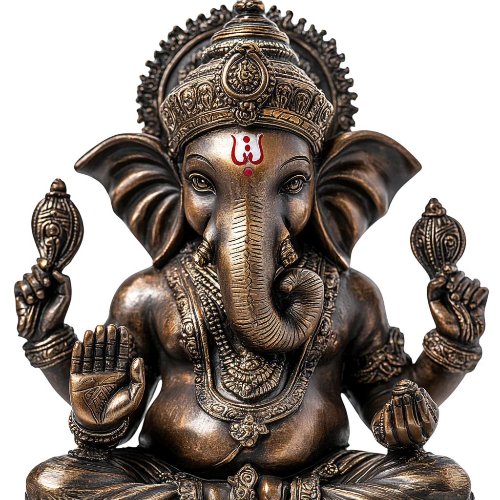 Intricate Lord Ganesha Altar Idol Free PNG