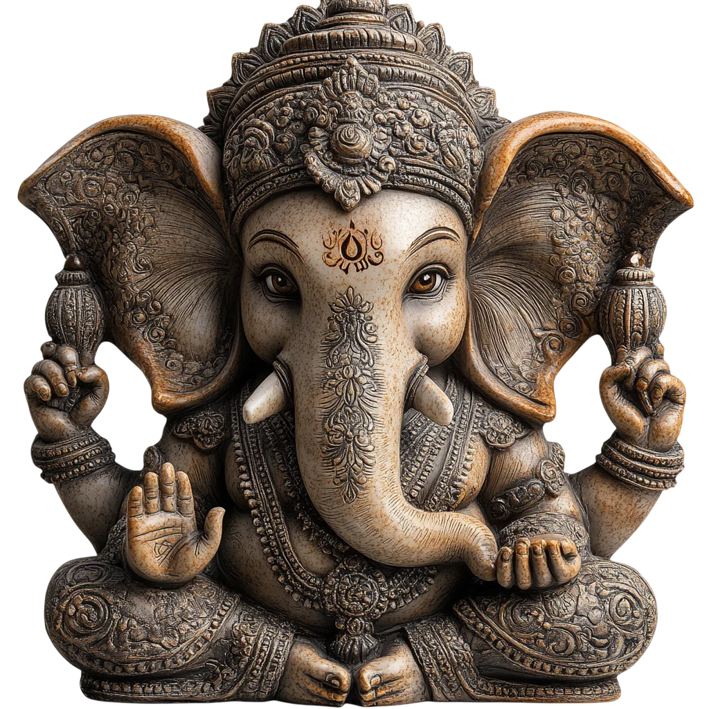 Antique Bronze Lord Ganesha Altar Murti Free PNG