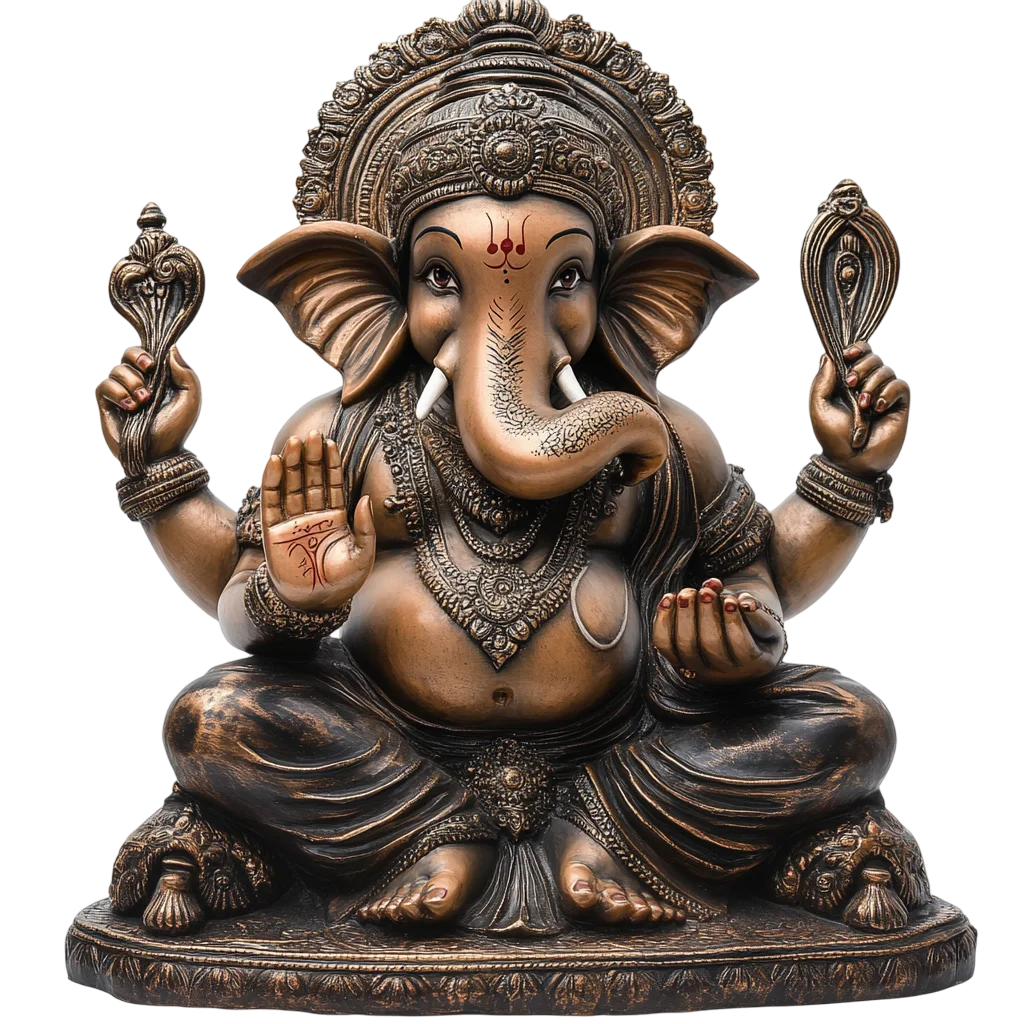 Lord Ganesha Sitting in Blessing Pose Free PNG