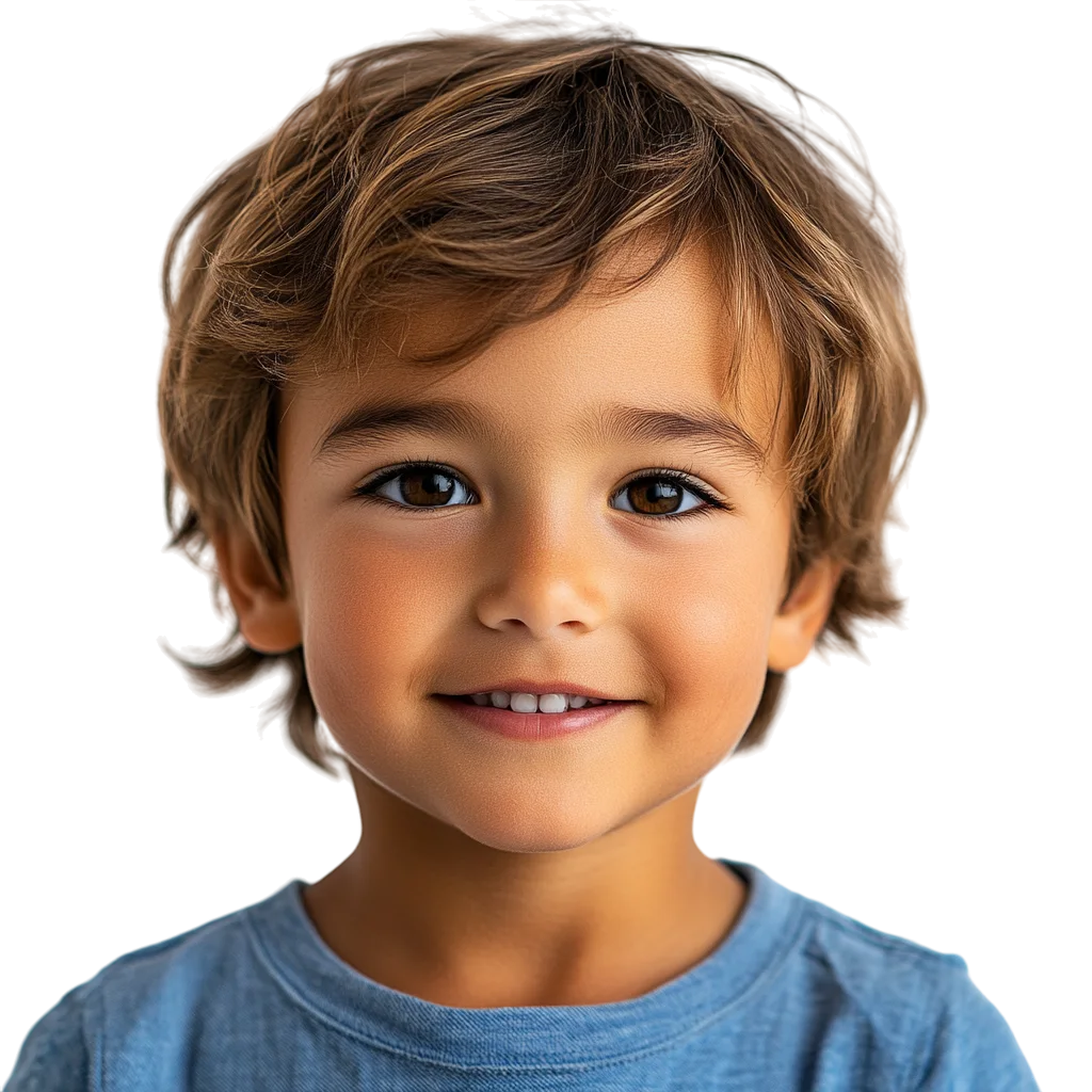 Happy Young Boy with Light Brown Hair Free PNG