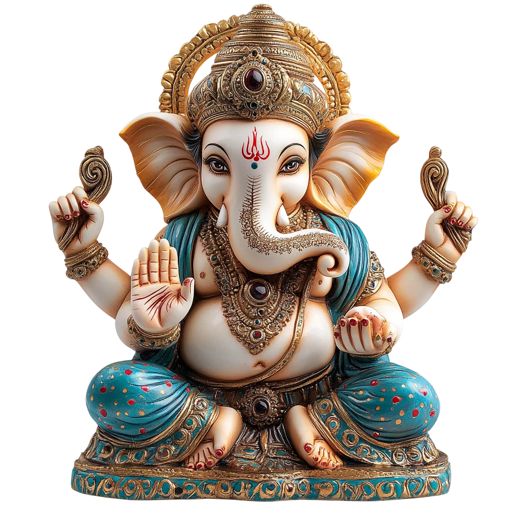 Four-Armed Lord Ganesha Blessing Idol Free PNG