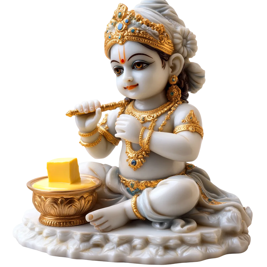 Cute Baby Krishna Little Makhan Chor Free PNG