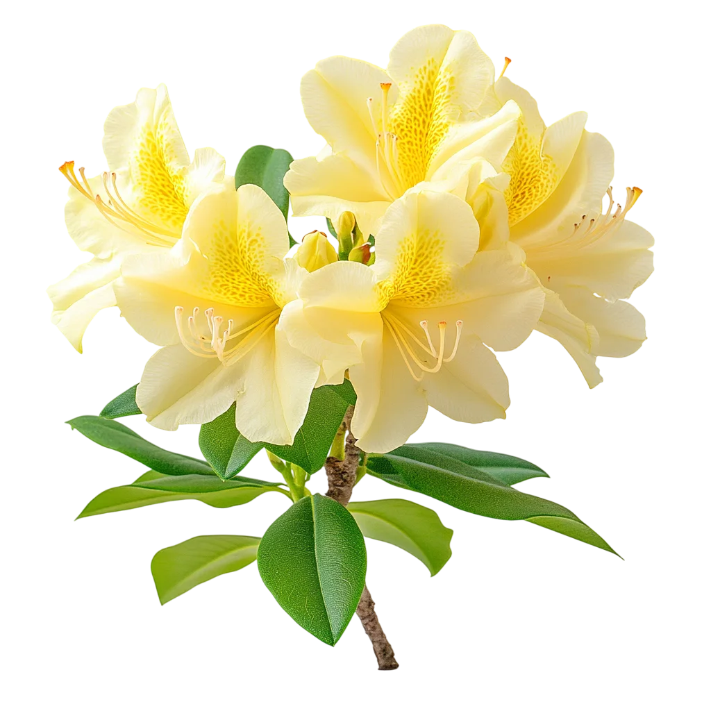 Yellow Rhododendron Flower Cluster Sprig Free PNG
