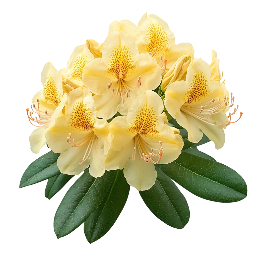 Yellow Azalea Rhododendron Flower Bunch Free PNG