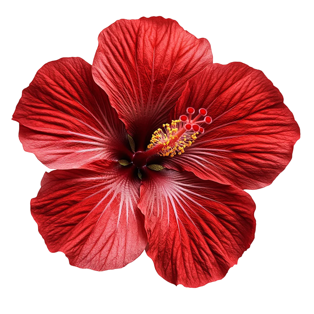 Single Red Hibiscus Flower Blossom Free PNG