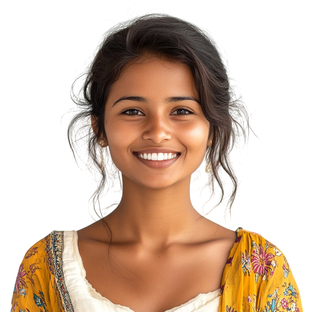 Woman Portrait in Casual Top Free PNG