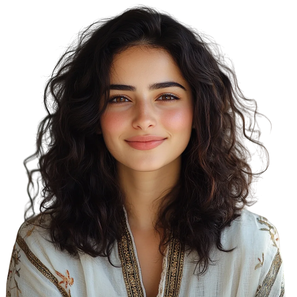 Smiling Young Woman Portrait in Casual Top Free PNG
