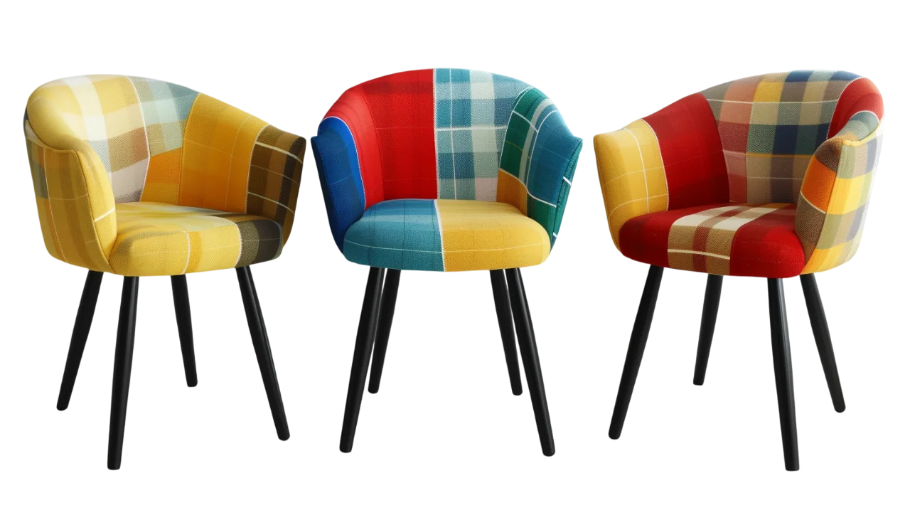 Patchwork Colorful Modern Armchair Chair Free PNG