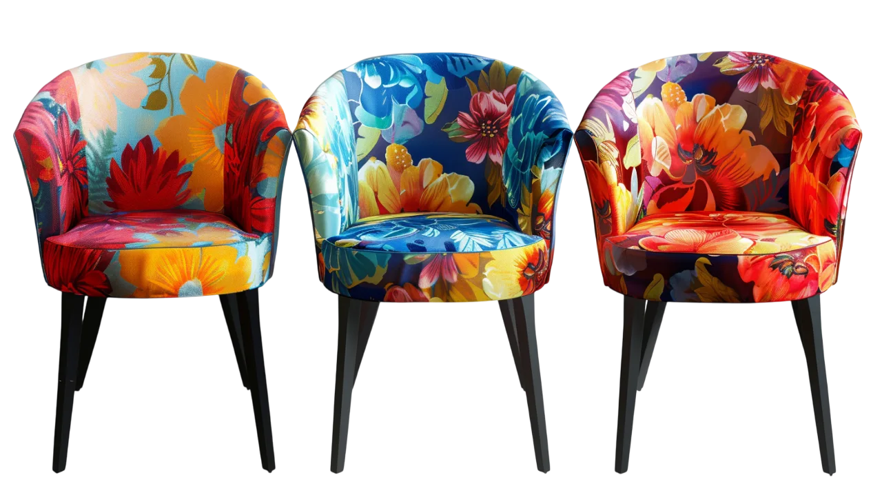 Floral Pattern Modern Accent Dining Chair Free PNG