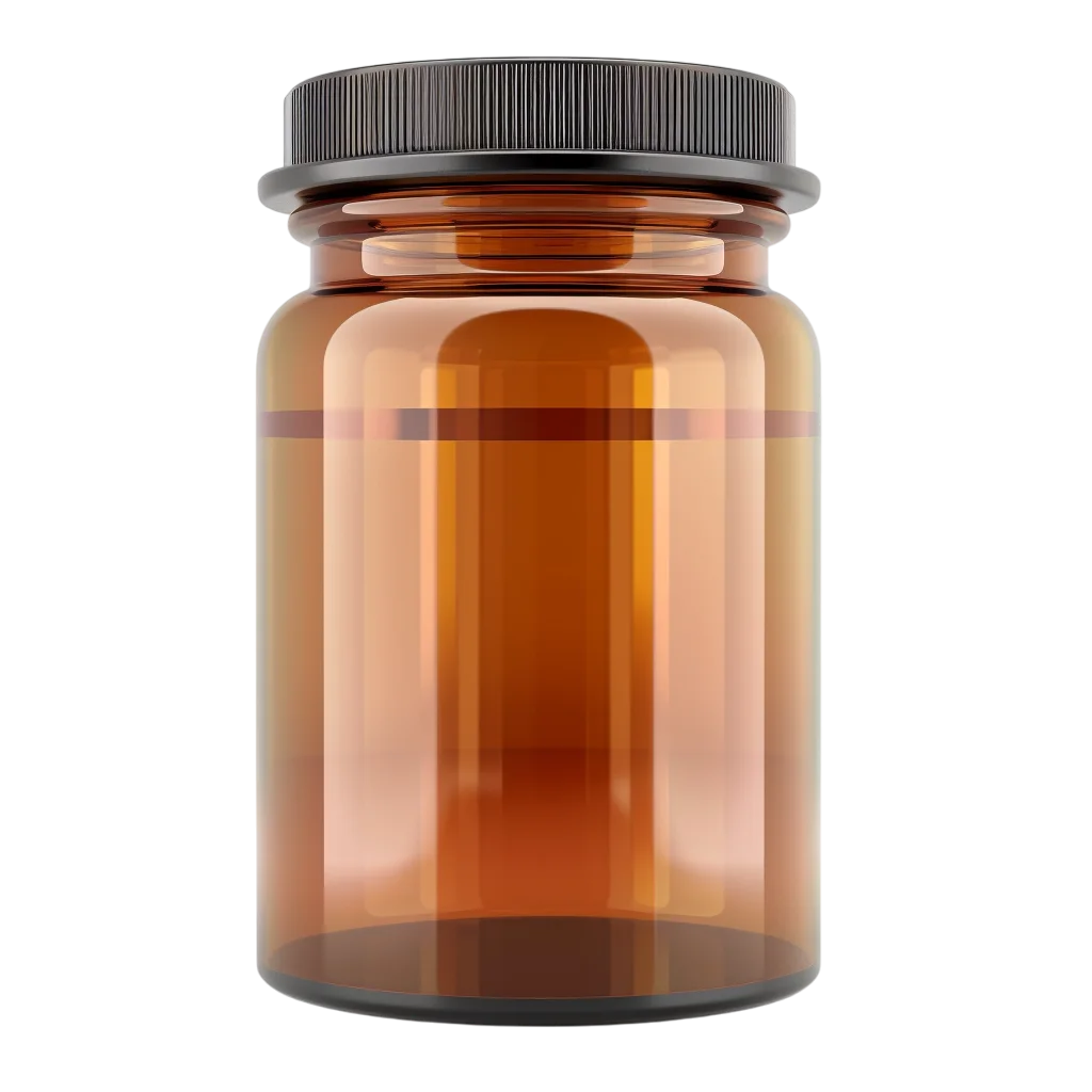 Amber Glass Straight Sided Storage Jar Free PNG
