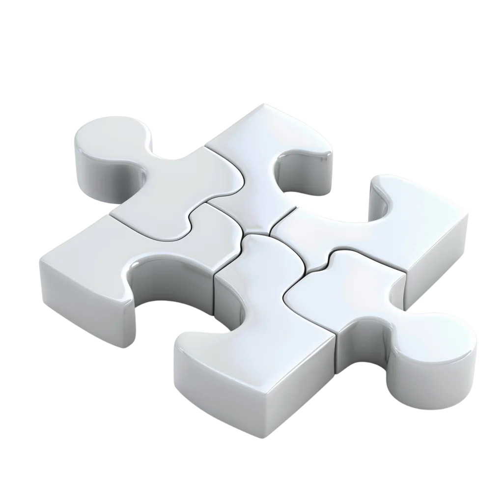 Interlocking White Jigsaw Puzzle Pieces Free PNG