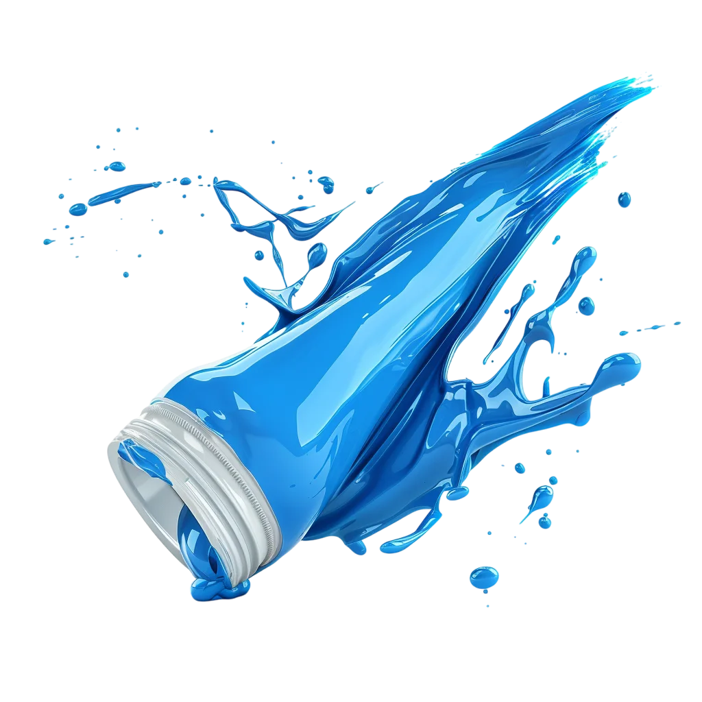 Blue Paint Splashing from Plastic Tube Free PNG
