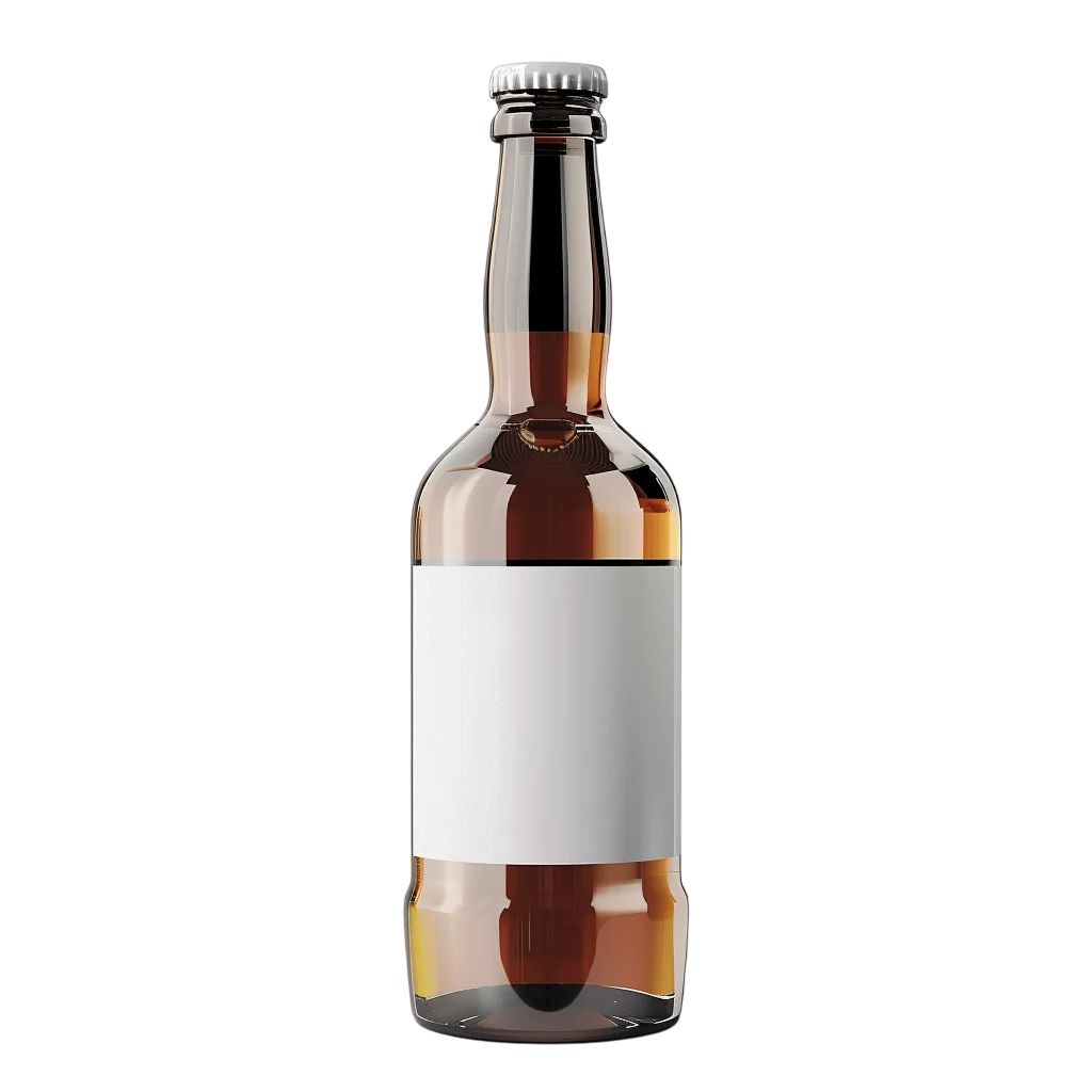 Amber Glass Beer Bottle Mockup Free PNG Clipart