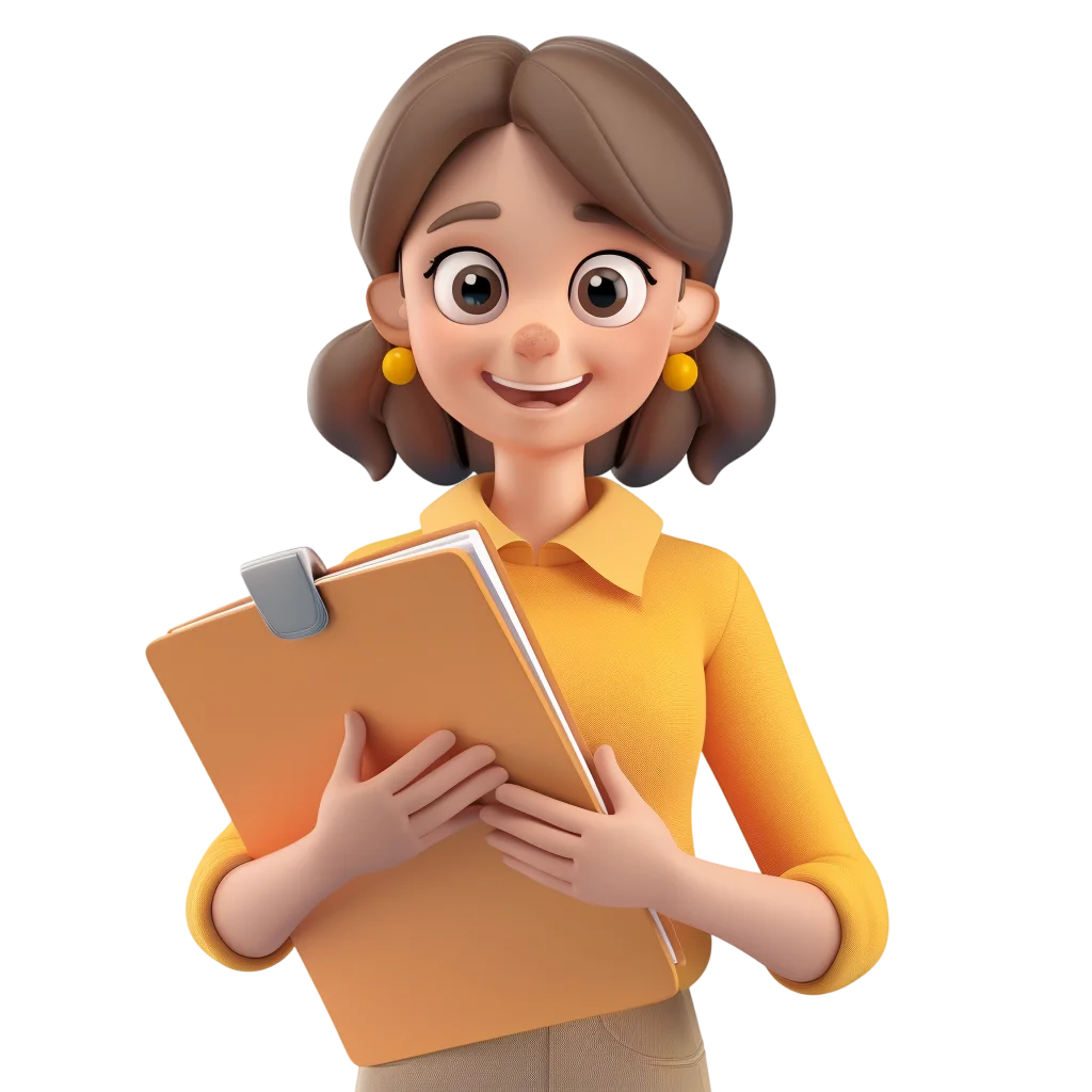 3D Businesswoman Holding Clipboard Folder Free PNG