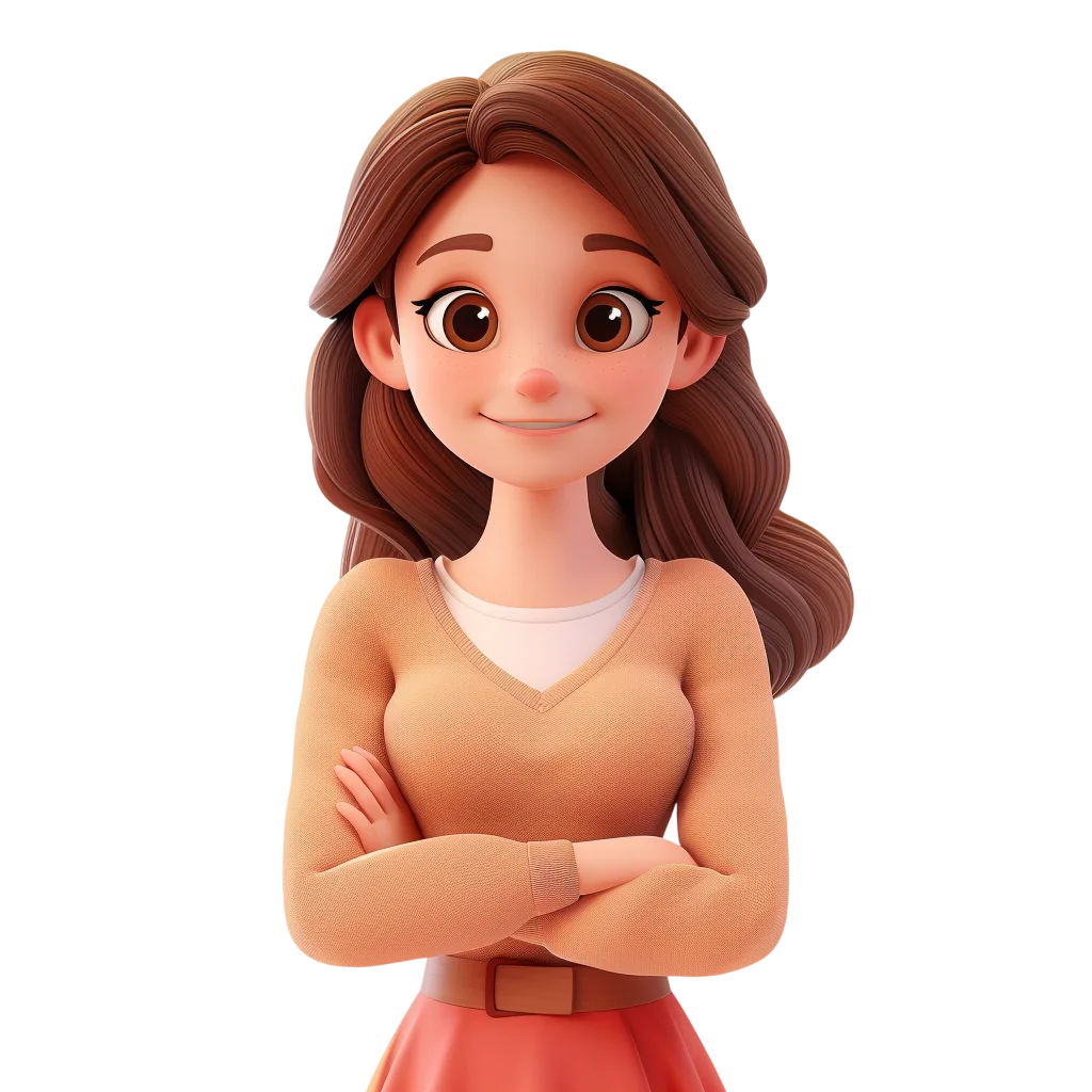 Confident 3D Businesswoman with Arms Crossed Free PNG