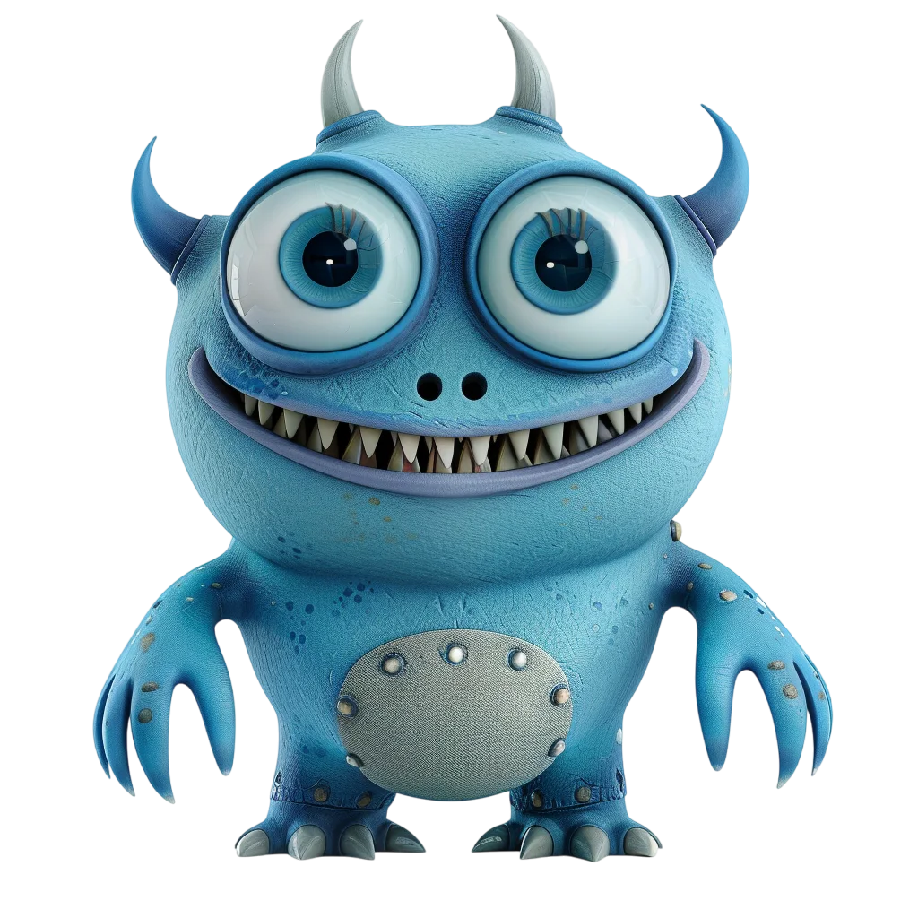Cute Blue Robot Alien Monster Free PNG Clipart