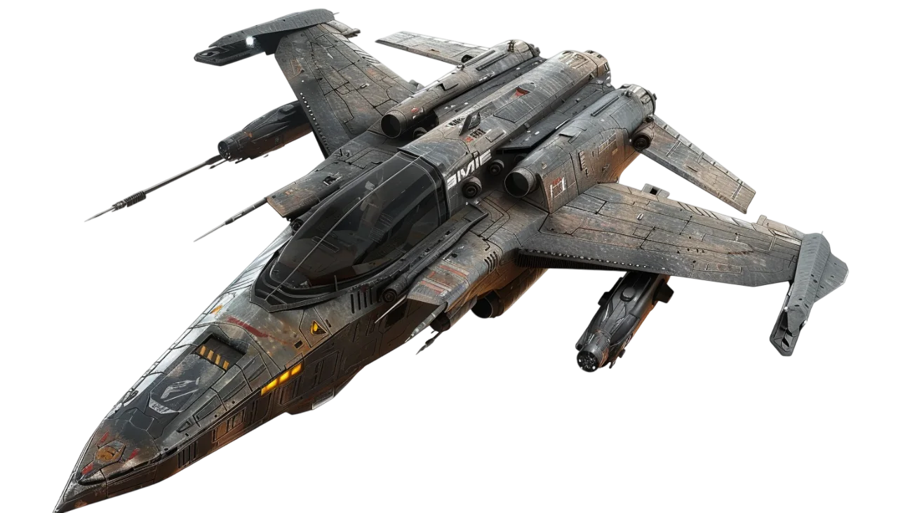 Futuristic Sci-Fi Jet Fighter Spaceship Free PNG