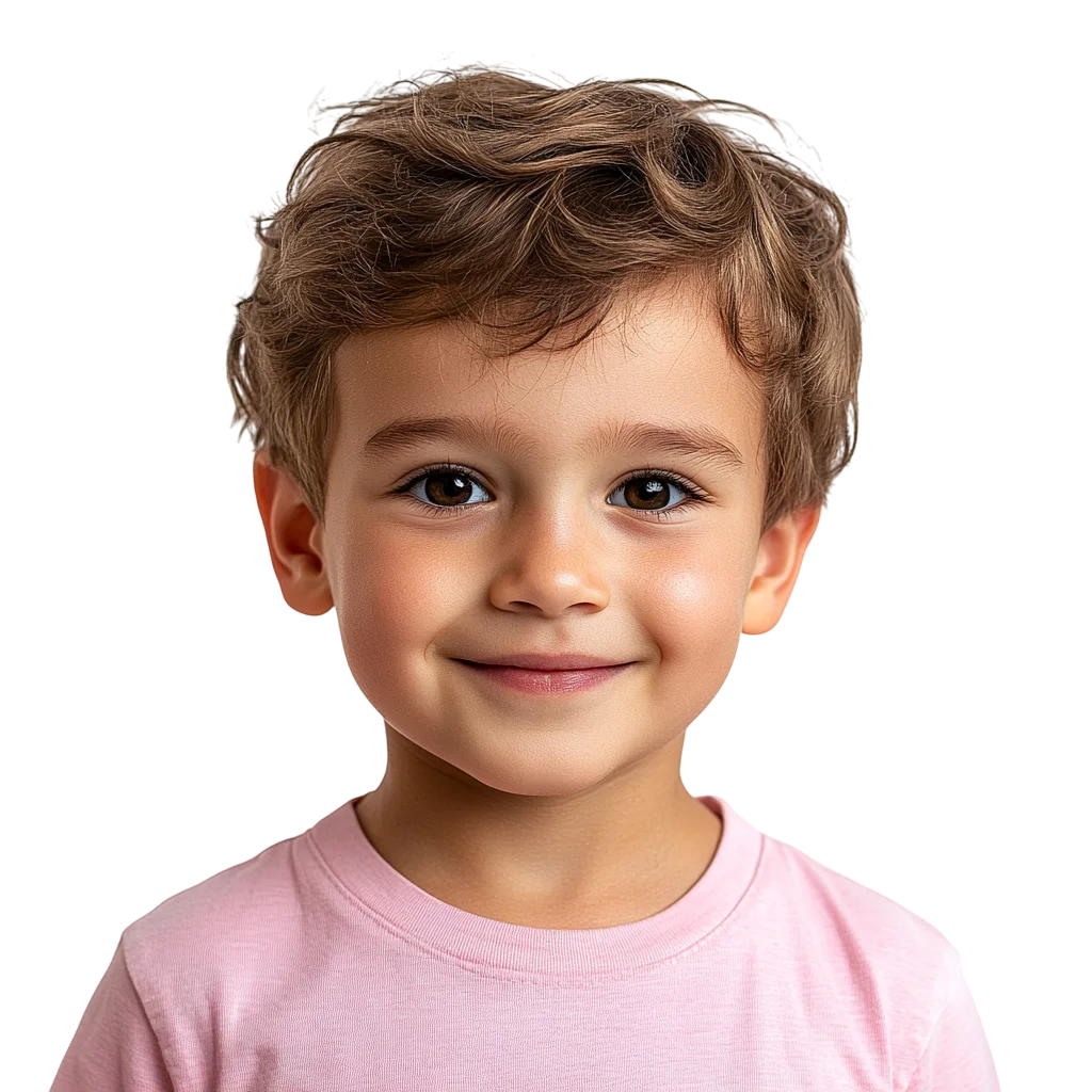 Cute Smiling Toddler Boy in Pink T-Shirt Free PNG