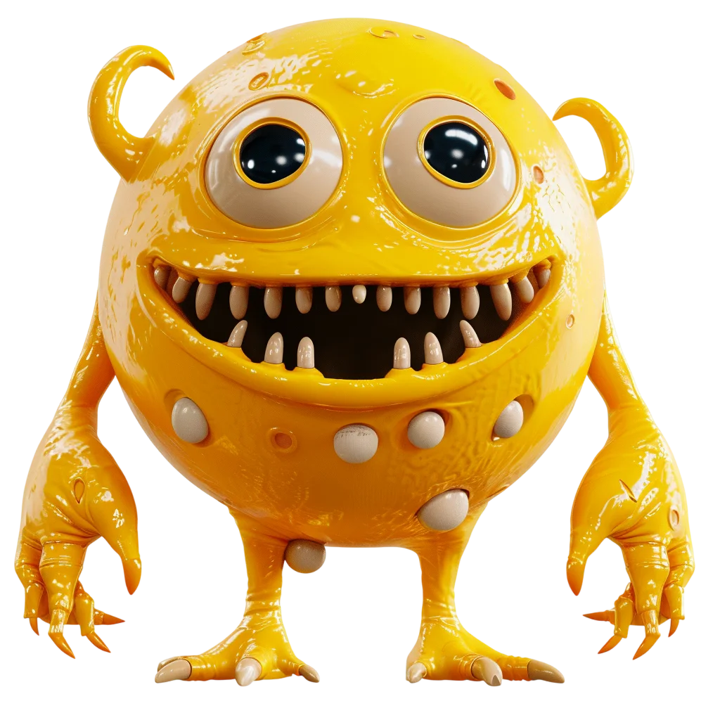 Cute Yellow Cartoon Alien Monster Free PNG Clipart
