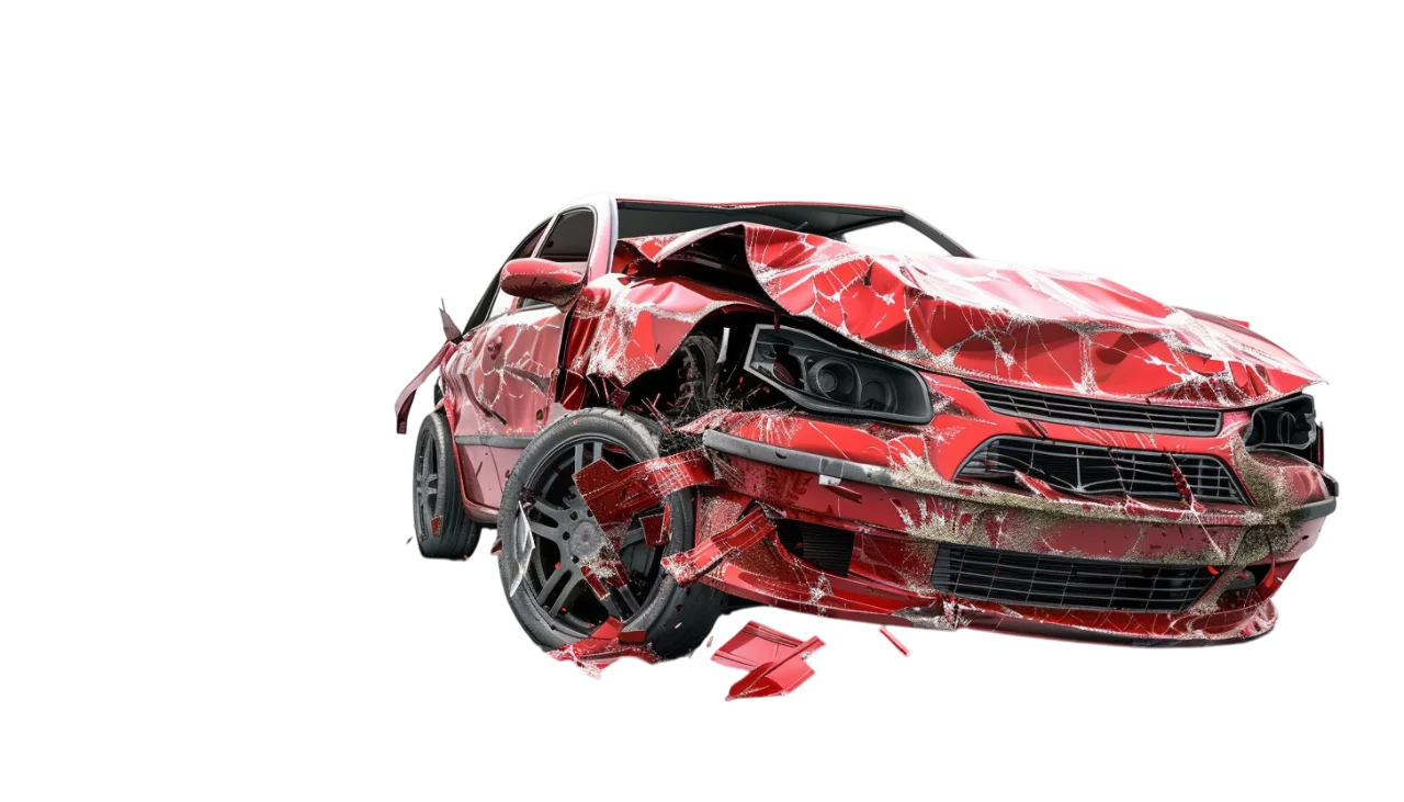 Wrecked Red Sports Car Front Crash Free PNG Clipart