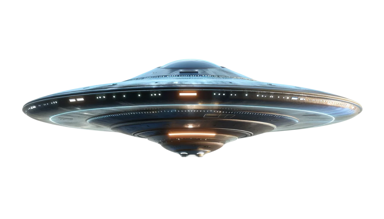 Hovering Futuristic Alien UFO Saucer Free PNG