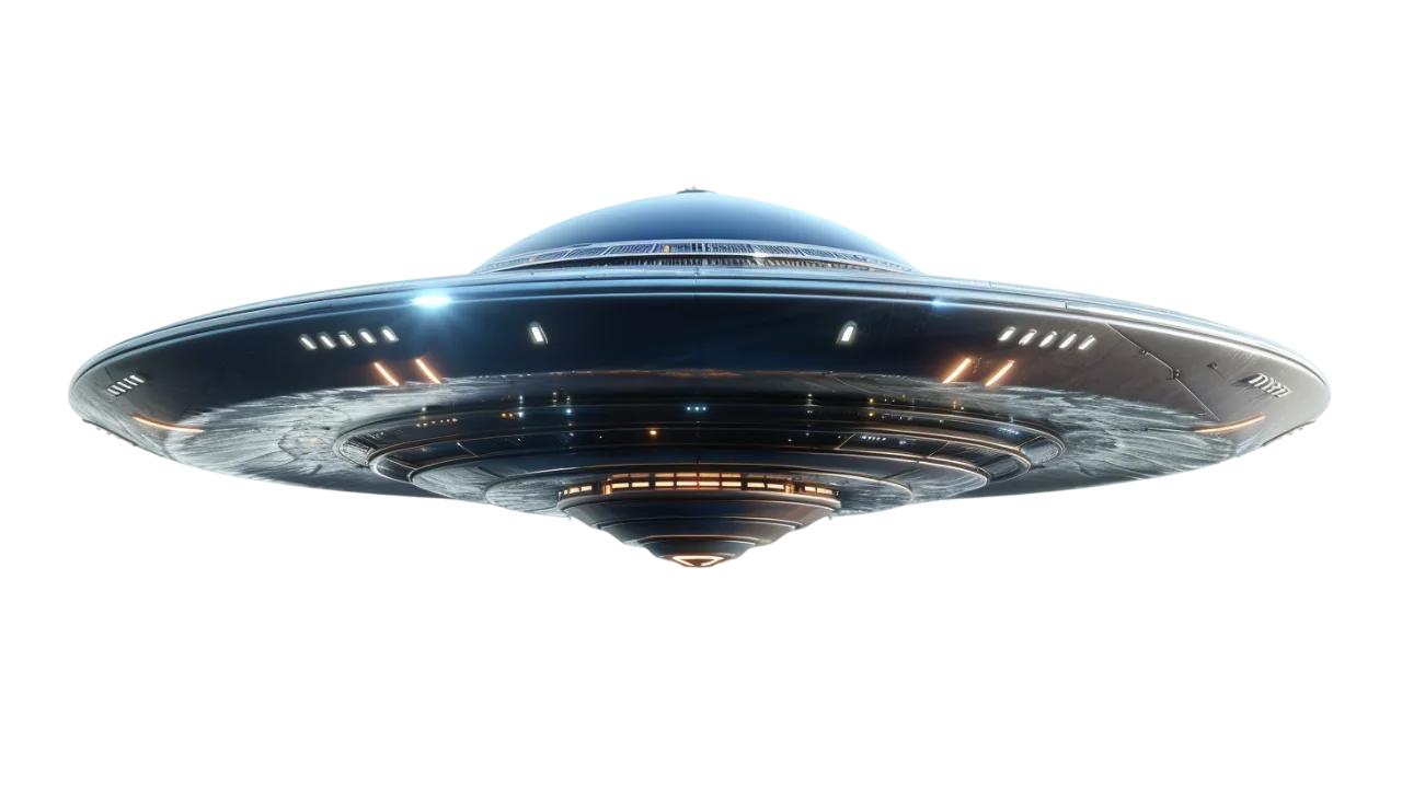 Sci-Fi Metallic Alien Spaceship UFO Free PNG