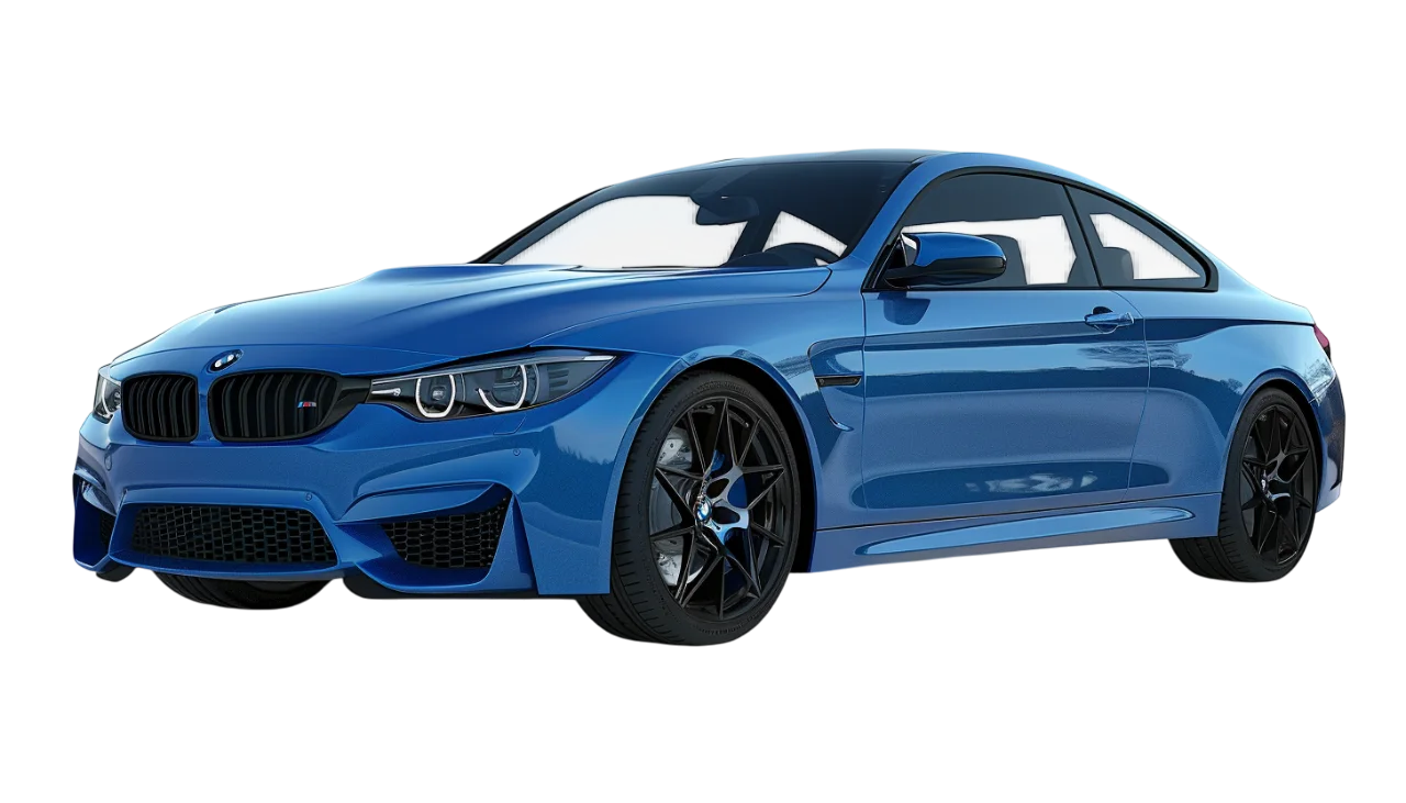Sleek Metallic Blue Modern Sedan Car Free PNG