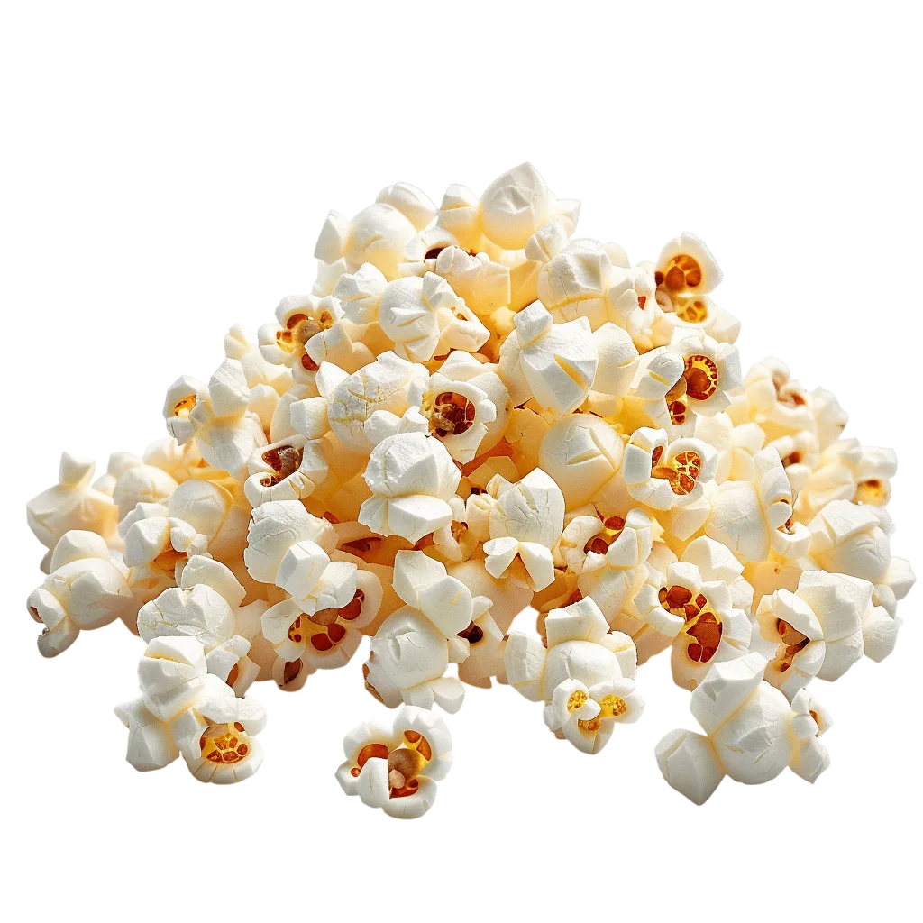 Crispy Salted Butter Popcorn Pile Free PNG Snack