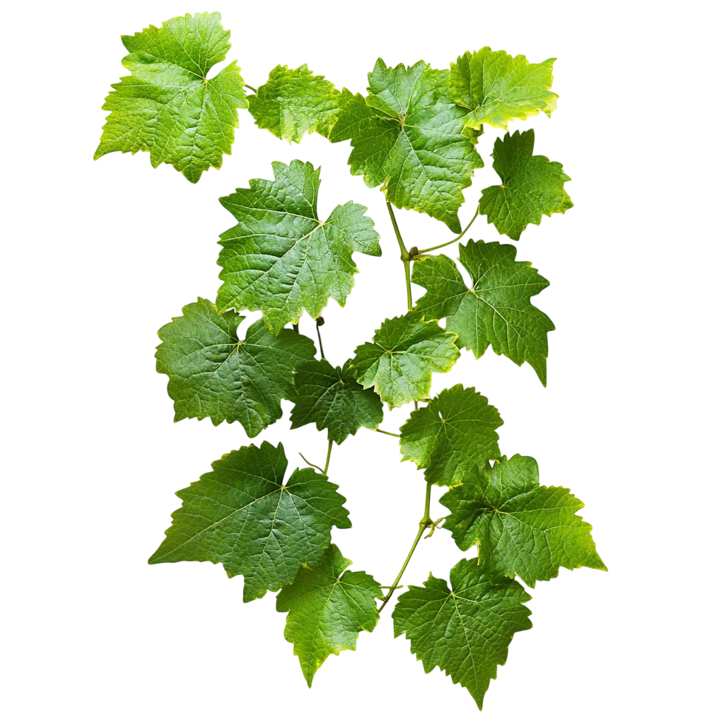 Green Grapevine Leaves on a Stem Free PNG