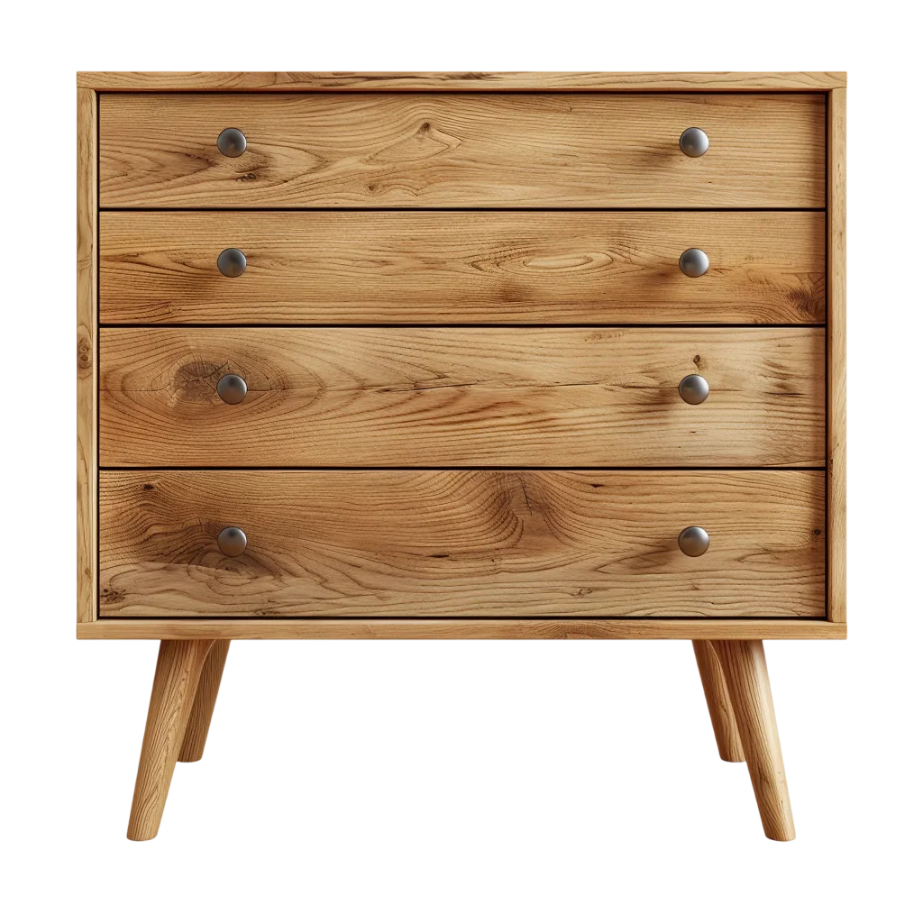 Free PNG Wooden Four-Drawer Chest of Drawers