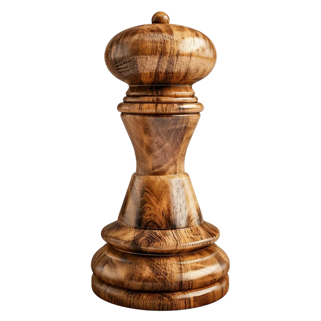 Polished Wooden Chess Piece on Black Background Free PNG