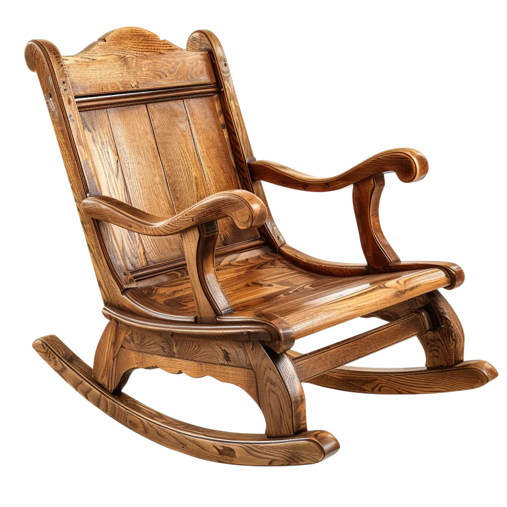 Rustic Wooden Rocking Chair Free PNG