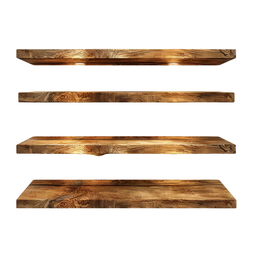 Rustic Wooden Wall Shelf Views - Free PNG